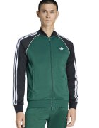 adidas Originals Суитшърт с цип и лого - Черен/Тъмнозелен