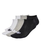 adidas Originals Унисекс чорапи до глезена с лого - 6 чифта Черен/Сив меланж/Бял