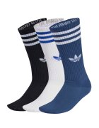 adidas Originals Унисекс дълги чорапи - 3 чифта Бял/Черен/Син