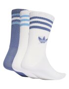 adidas Originals Унисекс дълги чорапи с лого - 3 чифта Бял/Прашно синьо/Светлосин