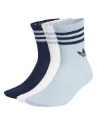 adidas Originals Унисекс дълги чорапи с лого - 3 чифта Бял/Ултрамарин синьо/Светлосин