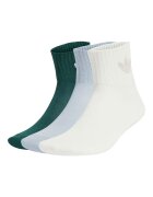 adidas Originals Унисекс къси чорапи с лого отстрани - 3 чифта Бледозелен/Мръснобял/Светлосин