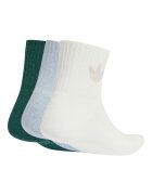 adidas Originals Унисекс къси чорапи с лого отстрани - 3 чифта Бледозелен/Мръснобял/Светлосин