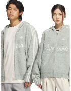 adidas Originals Унисекс свободно худи с принт - Бял/Бледозелен