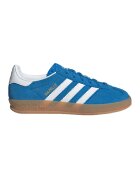 adidas Originals Велурени спортни обувки за закрито Gazelle със синтетика - Бял/Кралско Синьо