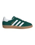 adidas Originals Велурени спортни обувки за закрито Gazelle със синтетика - Бял/Тъмнозелен