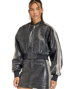 adidas Originals Яке бомбър от еко кожа с шагрен - Черен