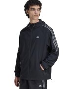 adidas Originals Яке Lightwindrunner с контрастни ленти - Черен