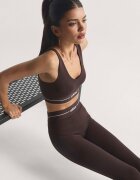 adidas Performance Фитнес сутиен Hyperglam с лека поддръжка Тъмнокафяв