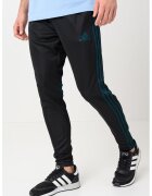 adidas Performance Футболен панталон с цепки с цип - Черен/Тъмнозелен