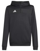 adidas Performance Футболно худи с къс цип Бял/Черен