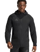 adidas Performance Футболно яке с качулка и лого Черен/Tъмносив