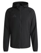 adidas Performance Футболно яке с качулка и лого Черен/Tъмносив