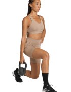 adidas Performance Къс фитнес клин с лого Светлокафяв