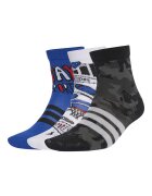 adidas Performance Къси чорапи Doodle - 3 чифта Бял/Черен/Кралско Синьо