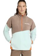 adidas Performance Поларен хайкинг суитшърт с къс цип - Бледозелен/Светлокафяв