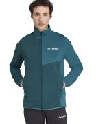 adidas Performance Поларено яке Terrex с паднали ръкави - Бял/Персийско зелено