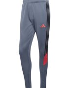 adidas Performance Скосен футболен панталон Tiro Essentials с лого Черен/Прашно синьо/Мандарина