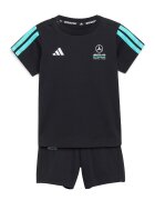 adidas Performance Тениска Mercedes-AMG PETRONAS Formula 1 Team и къс панталон Бял/Черен/Тюркоаз