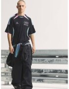 adidas Performance Тениска с овално деколте и лого - Черен/Лилав/Ледено синьо