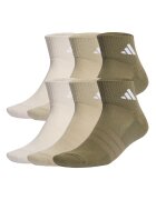 adidas Performance Унисекс чорапи до глезена - 6 чифта Маслинено зелено/Крем