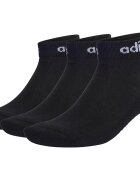 adidas Performance Унисекс чорапи до оглезена с лого 3 чифта Черен