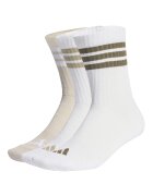 adidas Performance Унисекс дълги рипсени чорапи - 3 чифта Бял/Бежов/Маслинено зелено