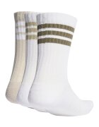 adidas Performance Унисекс дълги рипсени чорапи - 3 чифта Бял/Бежов/Маслинено зелено