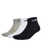 adidas Performance Унисекс къси чорапи с лого - 3 чифта Бял/Черен/Сив