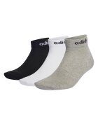 adidas Performance Унисекс къси чорапи с лого - 3 чифта Бял/Черен/Сив