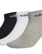 adidas Performance Унисекс къси чорапи с лого - 3 чифта Бял/Черен/Сив