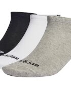 adidas Performance Унисекс къси чорапи с лого - 3 чифта Бял/Черен/Сив меланж