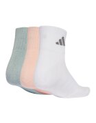 adidas Performance Унисекс къси чорапи с лого - 3 чифта Бял/Зелен/Розова сьомга