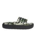 adidas Sportswear Десенирани чехли Adilette с равна платформа - Черен/Папратово зелено/Крем