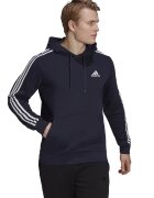 adidas Sportswear Худи Essentials с джоб кенгуру и 3 ивици - Бял/Тъмносин