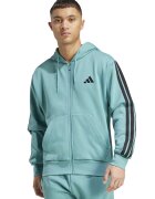 adidas Sportswear Худи с джобове отпред и цип - Черен/Тюркоаз