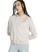 adidas Sportswear Худи с флорална бродерия - Тъмно оранжево/Сиво-бежов