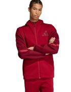 adidas Sportswear Худи с контрастни ръкави и цип - Червен