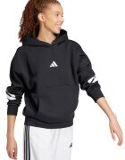 adidas Sportswear Худи с памук с джоб кенгуру - Черен/Бял