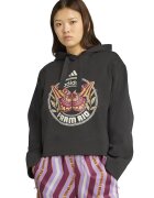 adidas Sportswear Худи с шарка и паднали ръкави - Черен/Бледожълт/Мръснобял