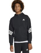 adidas Sportswear Худи с цип и джобове - Черен/Бял