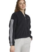 adidas Sportswear Худи с цип и лого - Черен/Сребрист