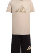 adidas Sportswear Къс спортен екип с лого Черен/Бежов