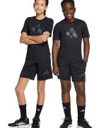 adidas Sportswear Къс спортен екип с лого Черен/Сив