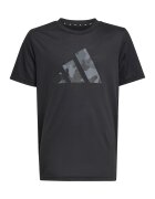 adidas Sportswear Къс спортен екип с лого Черен/Сив
