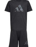 adidas Sportswear Къс спортен екип с лого Черен/Сив