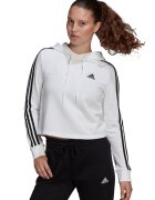 adidas Sportswear Къс суитшърт с характерни ивици - Бял/Черен