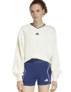 adidas Sportswear Къс суитшърт Stadium с шпиц - Крем/Тъмносин