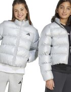 adidas Sportswear Късо капитоирано зимно яке със странични джобове Сребрист
