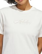 adidas Sportswear Памучна тениска Cursive с лого Мръснобял